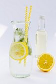 Lemonade with peppermint in a carafe