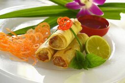 Spring rolls filled with lobster (China)