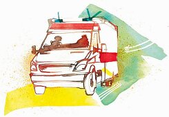 An ambulance attending an emergency (illustration)