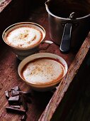 Hot chocolate with ginger and milk foam