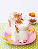 Hot vanilla milk with cinnamon