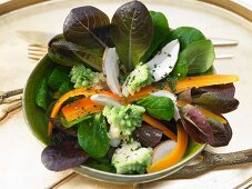 Marinated Romanesco broccoli on lamb's lettuce