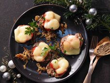 Christmas raclette with beef fillet