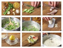 Celery sauce with apples and horseradish being made