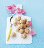 Peanut butter bites with coconut