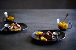 Chocolate mousse with kumquats