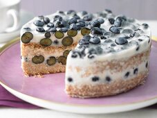 Mini blueberry cake with buttermilk cream
