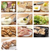 How to prepare cos lettuce with lemon escalope, croutons and Parmesan