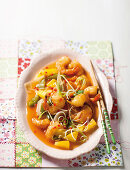 Sweet and sour prawns with pineapple and peppers (China)