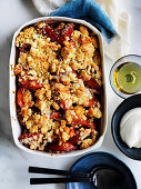 Quince and marzipan crumble