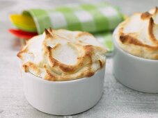 Sweet apple souffles with cinnamon