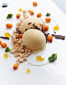 Homemade carrot and sea buckthorn ice cream