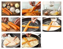 How to prepare a wholemeal pancake with carrots and sesame seeds