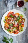 Multicolored tomato salad