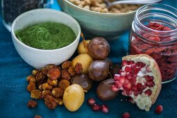 Various ingredients for superfood recipes