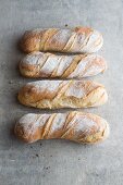 Four tortillon (long, spiral-shaped loaves of bread, France)