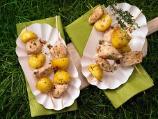 Chicken & potato kebabs