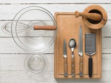 Kitchen utensils for making fruit salad