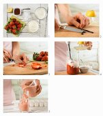 How to prepare strawberry smoothie with yoghurt