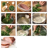 How to prepare beans cooked in a white sauce with gammon