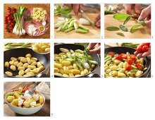 Gnocchi mit Kirschtomaten, Frühlingszwiebeln und Ricotta zubereiten