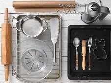 Kitchen utensils for making Easter biscuits