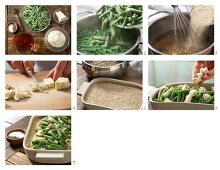 Grüne-Bohnen-Gratin mit Dinkelgriess zubereiten