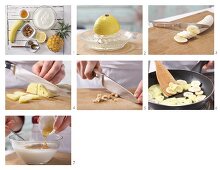 How to prepare pineapple yoghurt with banana and walnuts
