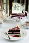 Festive chocolate and raspberry cake