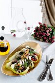 Chicory salad with feta and a balsamic glaze