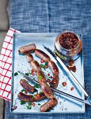 Boerewors (South African sausages) with tomato chutney
