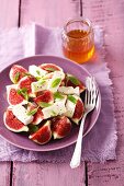 Figs with feta, mint and honey