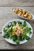 Parsnip, leek & apple salad with roast parsnip cubes