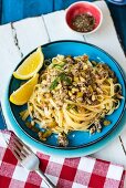 Pasta with sardines, fennel, sultanas and pine nuts