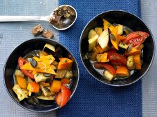 Ratatouille mit Kürbis, Auberginen und Tomaten