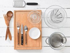 Kitchen utensils for making fruit salad