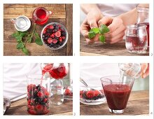 Waldbeeren-Cocktail mit Cranberrysaft zubereiten