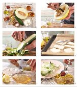 How to prepare courgette and melon carpaccio with sheep's cheese