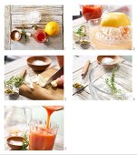 How to prepare a fruity tomato drink with grapefuit