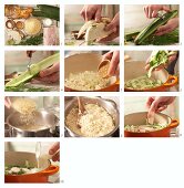 How to prepare cucumber and fish ragout with rice