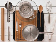 Kitchen utensils for a potato dish