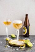 Golden Moments beer cocktails with lime