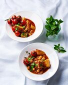 Sweet potato curry with chickpeas and tomatoes
