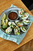 Summer rolls with a peanut dip