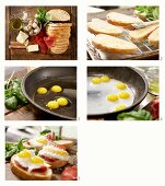 How to make Strammer Max (bread topped with ham and a fried egg) with quail eggs and bresaola