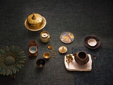 Tea accessories and utensils in exotic style