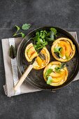 Mini brie and peach tartlets