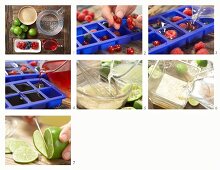 How to make lime lemonade with berry ice cubes