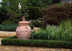 Clay pot in the garden