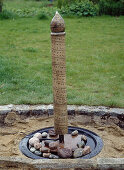 Clay column with water feature: 12